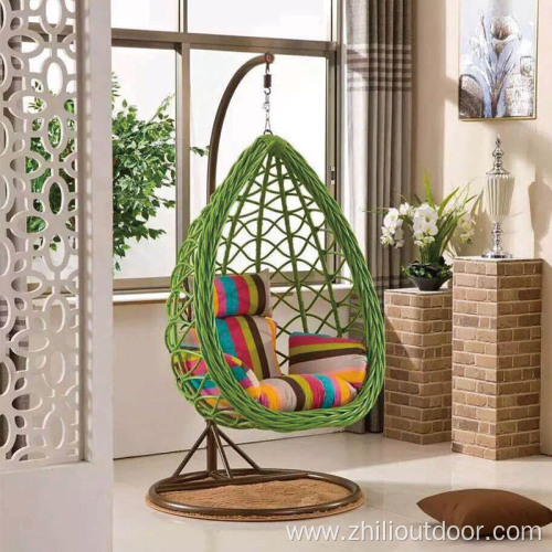 Rattan Cane Furniture Metal Egg Hanging Swing Chair